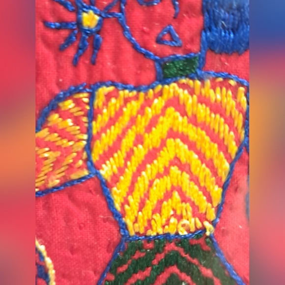 Handmade vintage home decor Aarong tapestry Bangladesh with frame - Picture 7 of 10